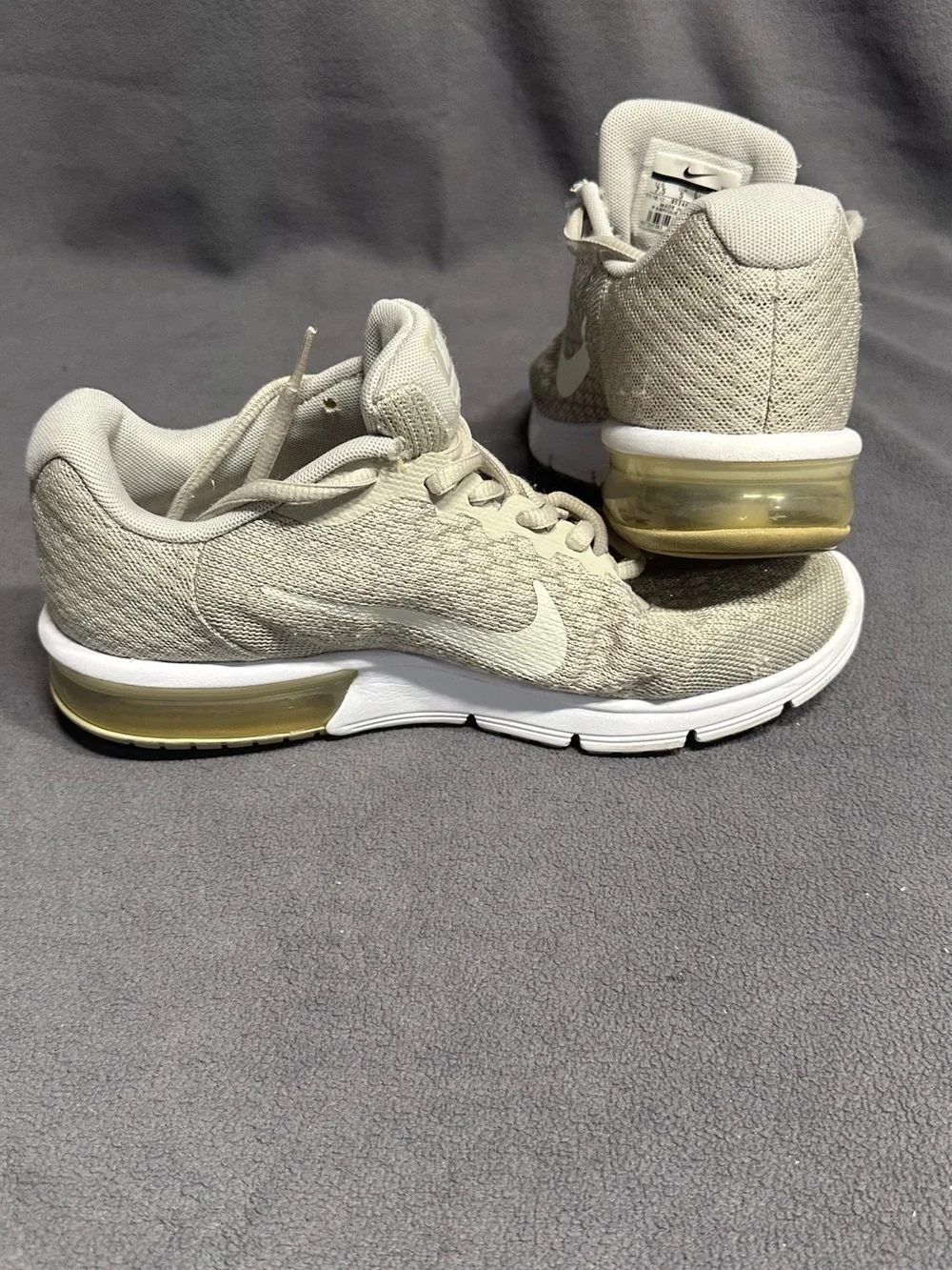 Nike Women's Beige Knit Running Sneakers